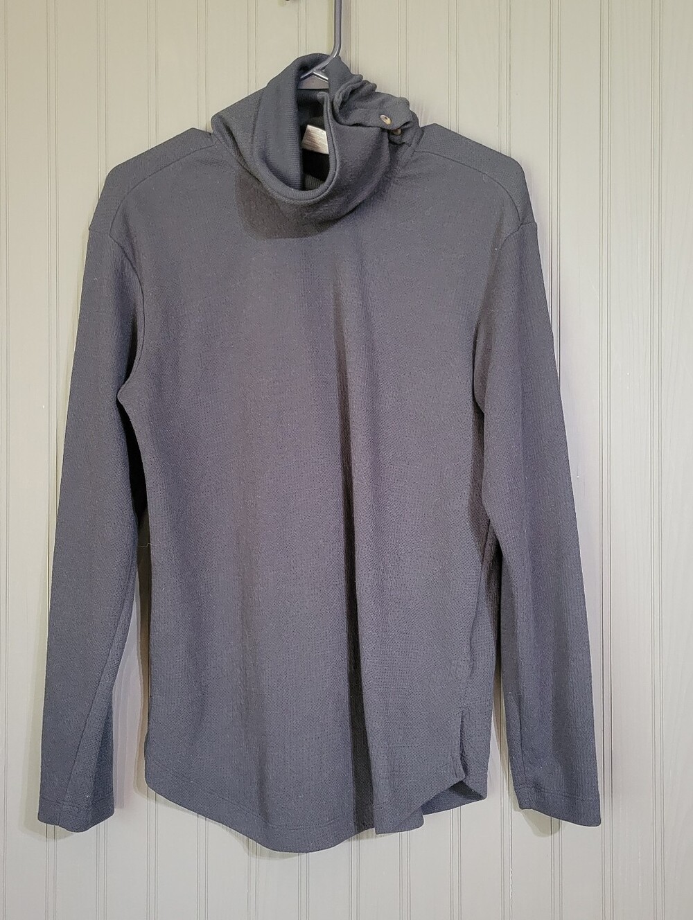 Columbia Knit Turtleneck Sweater Button Neck Long Sleeve Black Women's Medium